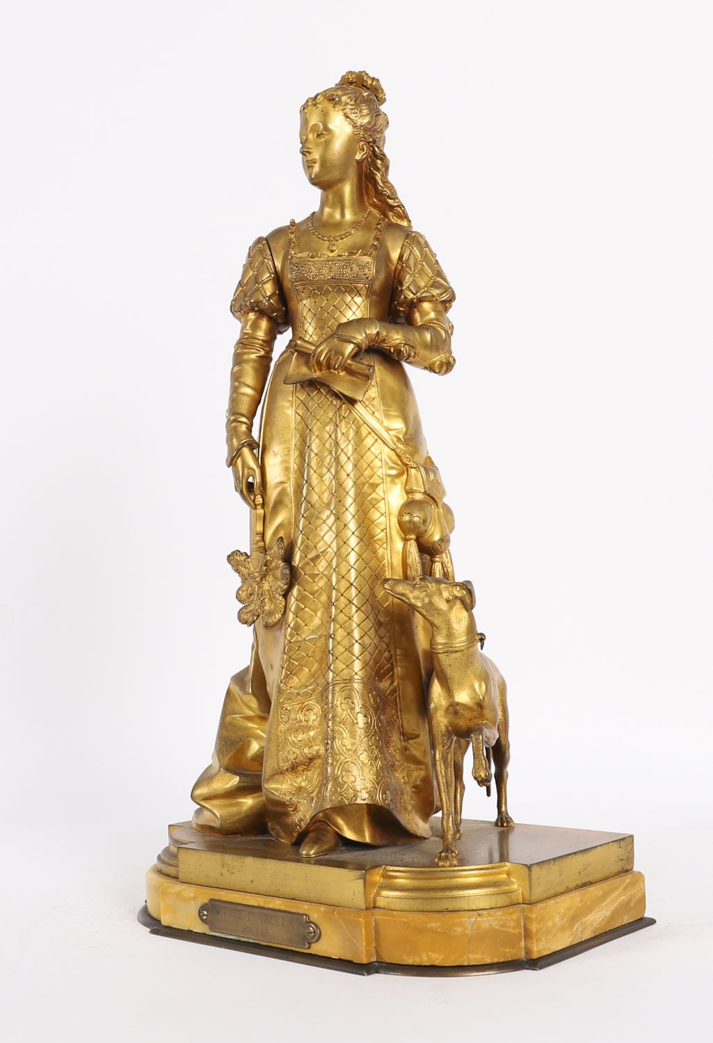 Antique Gilt Bronze Sculpture Of Reine Isabella By  Eurotrope Bouret C 1870 photo 2250.0