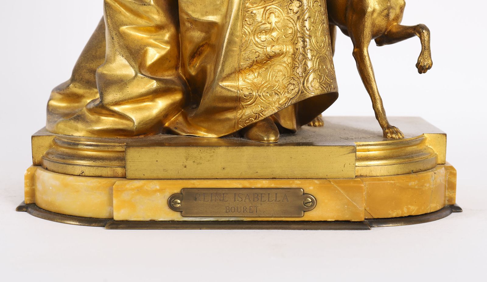 Antique Gilt Bronze Sculpture Of Reine Isabella By  Eurotrope Bouret C 1870 photo vintage