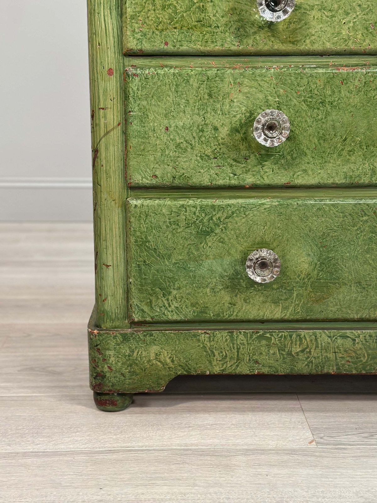 19th Century Pine Chest Of Drawer’s In Green Scumble Paint photo Furniture