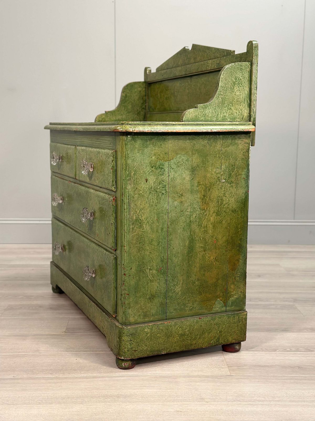 photo furniture 19th Century Pine Chest Of Drawer’s In Green Scumble Paint