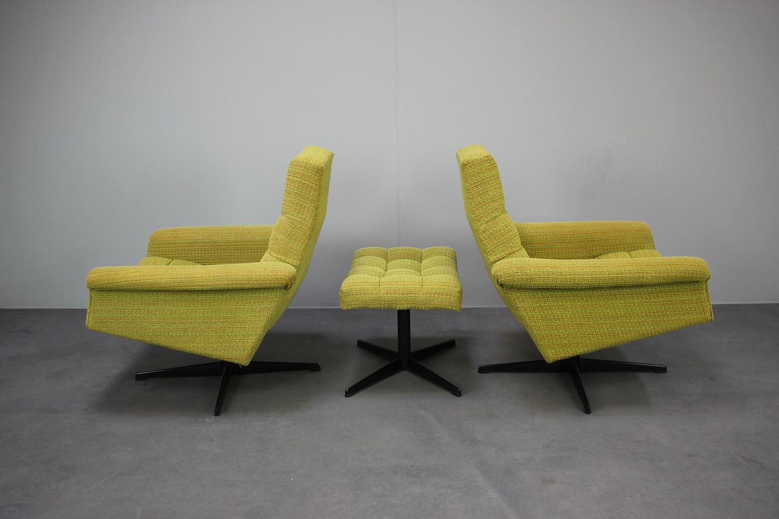Mid Century Pair Of Armchairs Tabouret By Morávek A Munzar, 1968s, Czsk photo vinterior