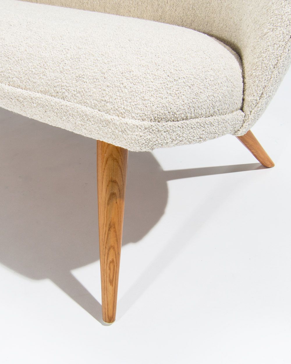 1940’s Swedish Grace Sofa In Cream Boucle, Mid Century Scandinavian Design photo vintage