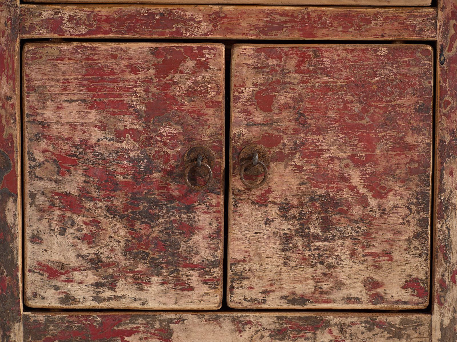 photo vintage Antique Oriental Cabinet With Red Patina (C.1900) #77