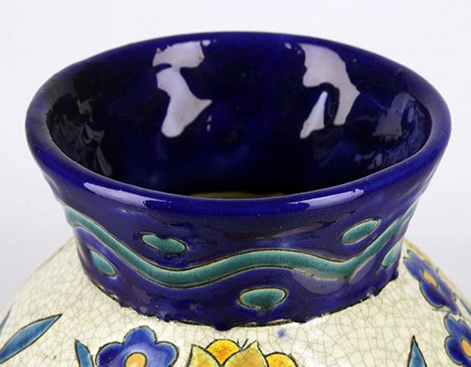 Art Déco Belgian Glazed Pottery/Ceramic Charles Catteau Like Vase By Boch Freres Keramis photo buy