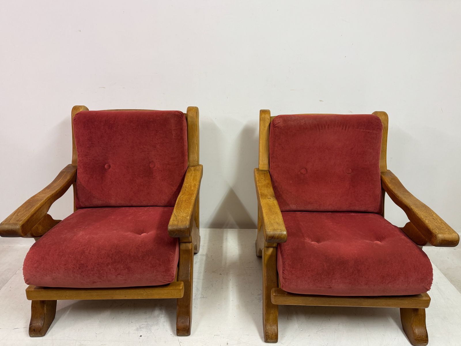 photo for sale Pair Of 1960s Belgian Brutalist Armchairs
