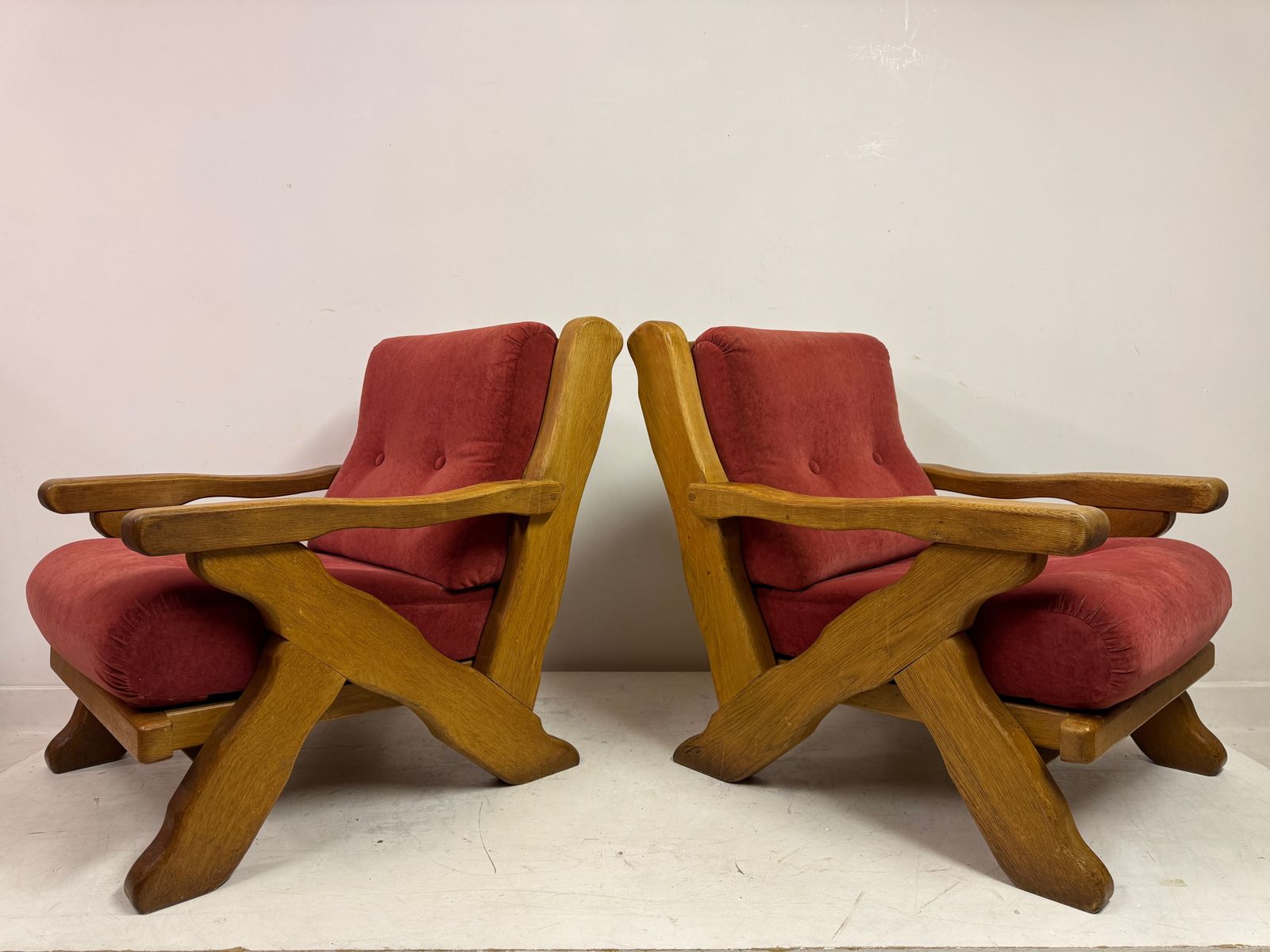 2395.0 Pair Of 1960s Belgian Brutalist Armchairs photo