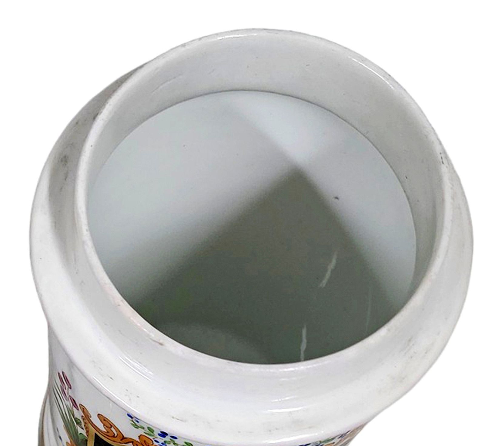 Mid 19th Century French Glazed Porcelain Apothecary/Pharmaceutical Jar With Lid  'Ext: Quina R:' photo buy
