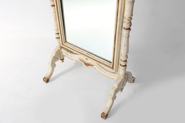 Mid Century Baroque Style Wooden Standing Dressing Mirror, France, 1950s photo Home Decor
