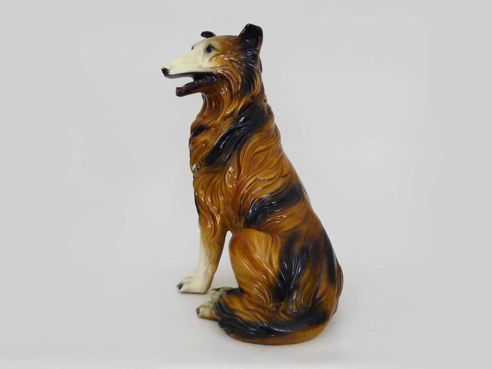 Life Size Ceramic Collie Dog Sculpture From The 1960s photo for sale
