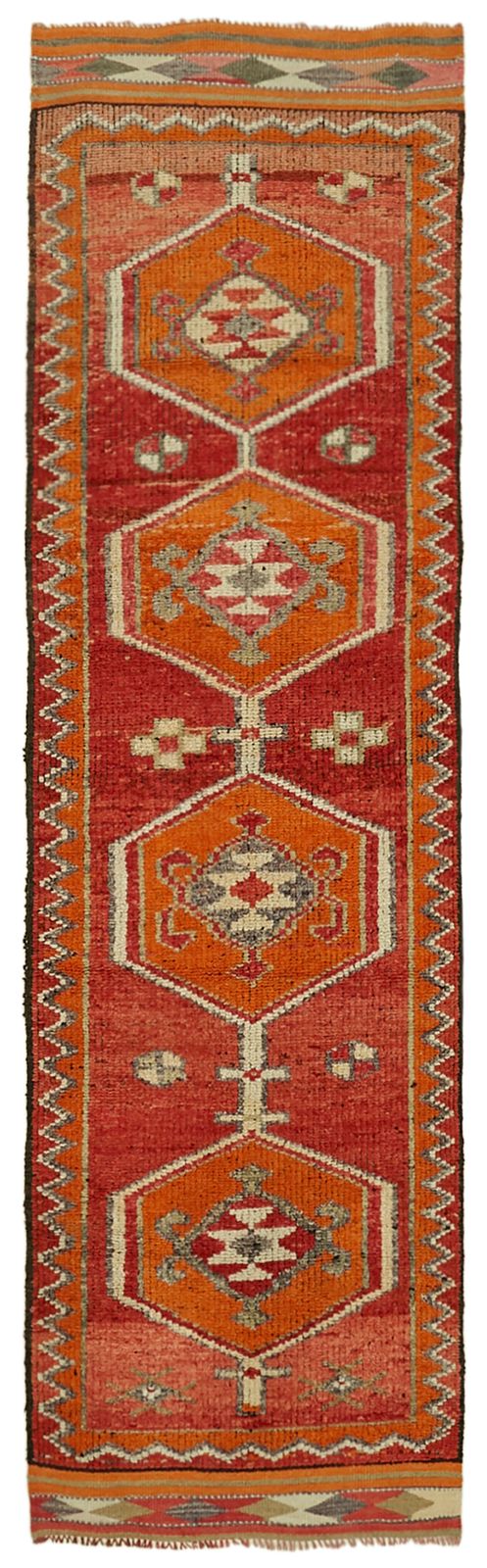 Handmade Orange Boho Runner Rugs 98 Cm X 324 Cm