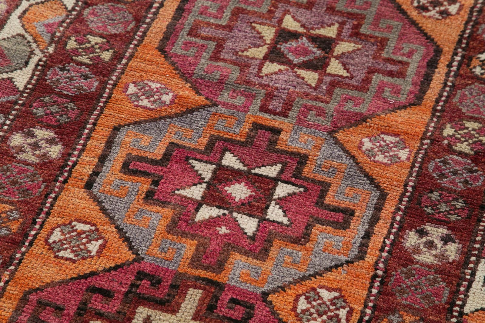 Handmade Purple Boho Runner Rugs 91 Cm X 375 Cm photo 647.0
