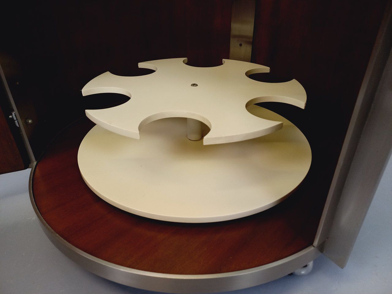 Round Coffee Table With Swivel Bar By Eugenio Gerli For Tecno In Teak photo Furniture