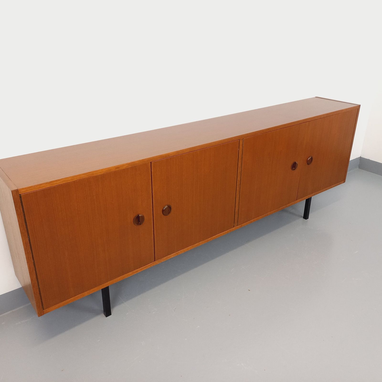 Modernist Sideboard In Teak With Black Metal Legs photo Furniture