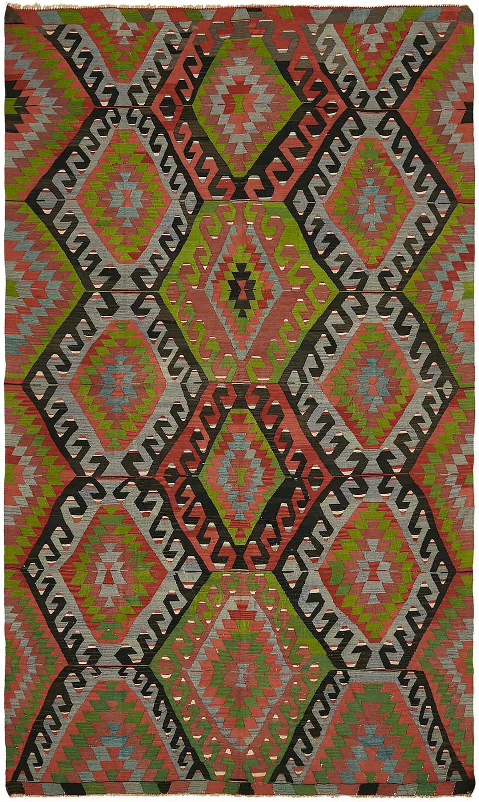Handmade Multicolor Oriental Kilim Rug 198 Cm X 320 Cm