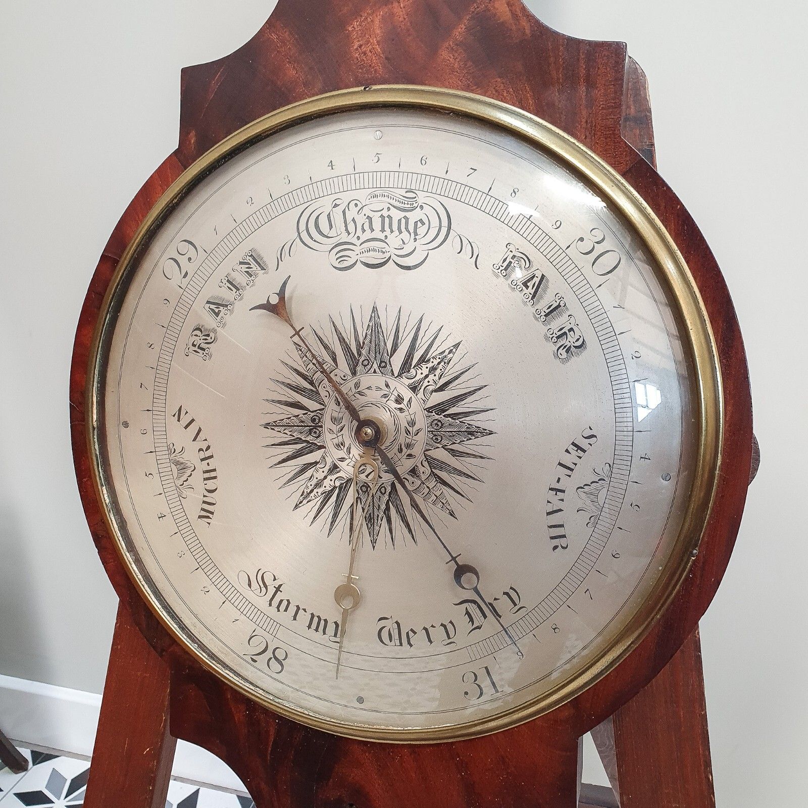 Barometer George The III French Royal Exchange London Mahogany Cased Barometer photo buy