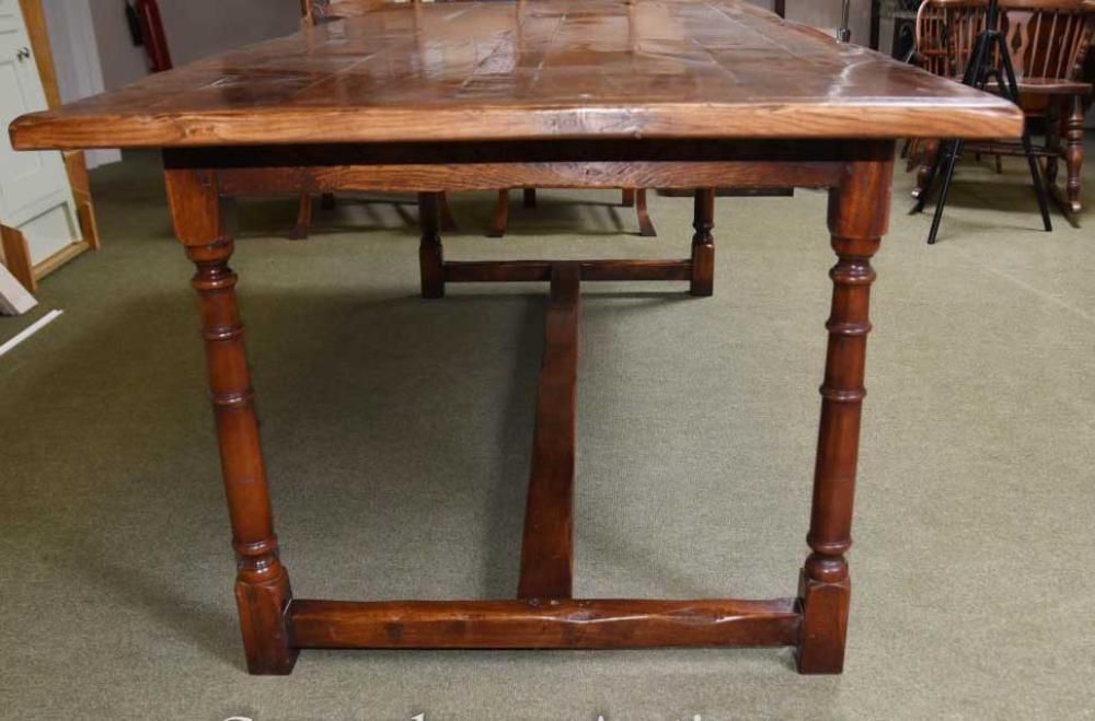 Slim Refectory Table English Oak Farmhouse Furniture photo Furniture