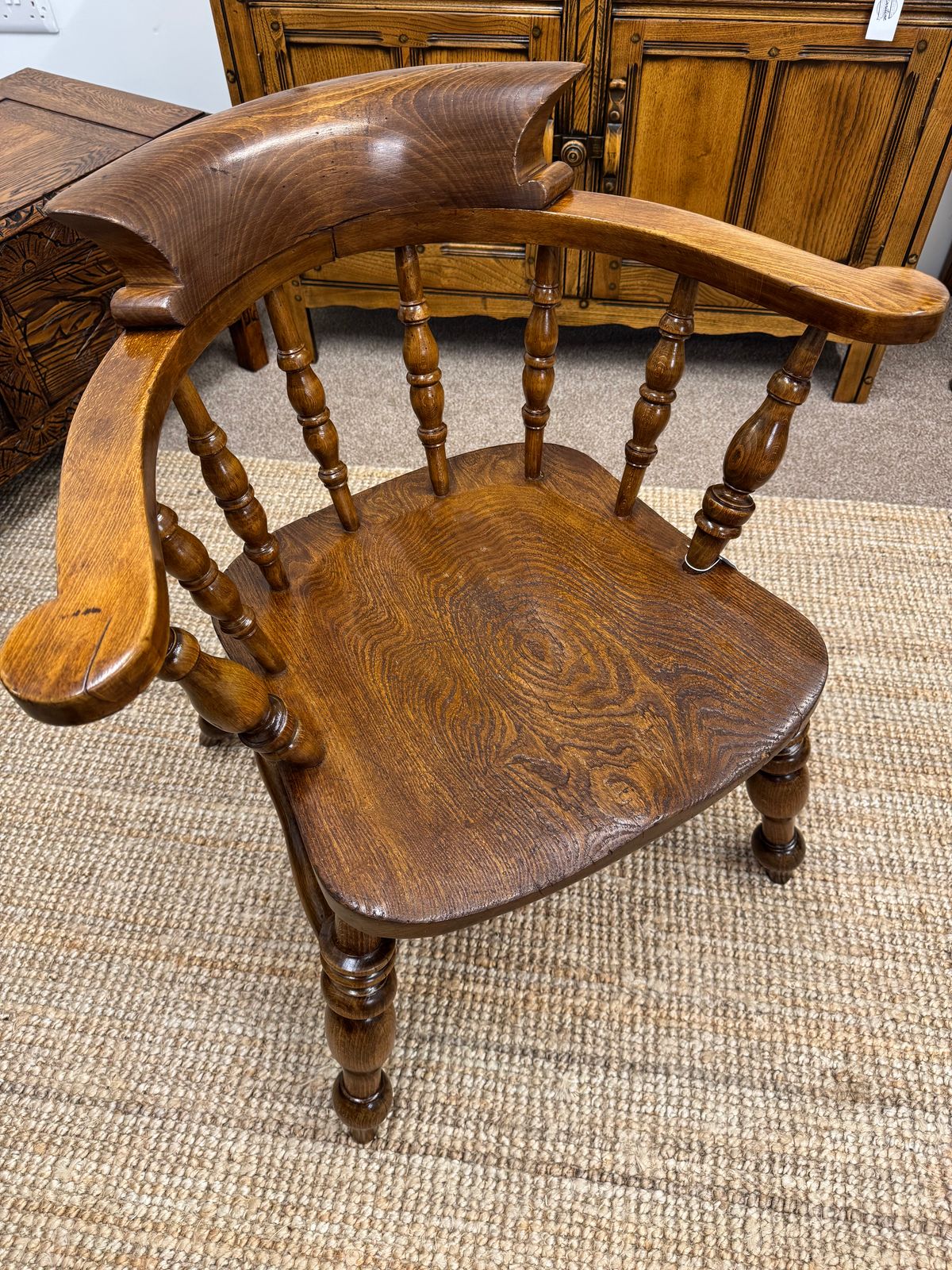 19c Elm Captains Chair, 1800s, Antique photo vintage