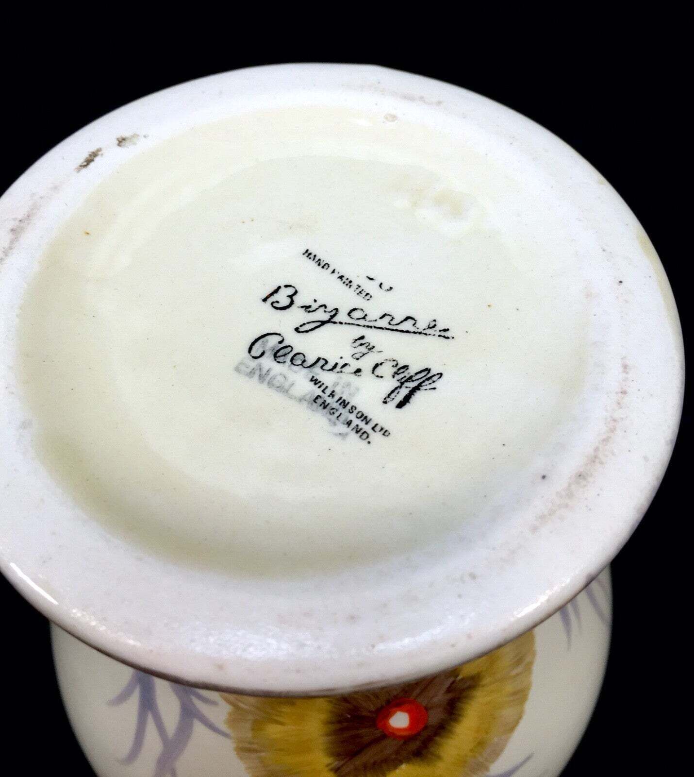 499.0 Antique Clarice Cliff   Rhodanthe Shape 363 Vase Art Deco Pottery Bizarre C1934 photo