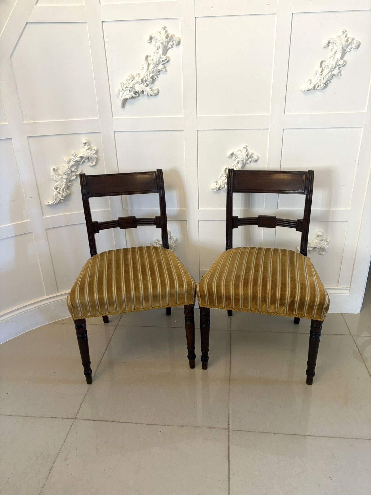 Pair Of Antique Quality Mahogany Side Chairs