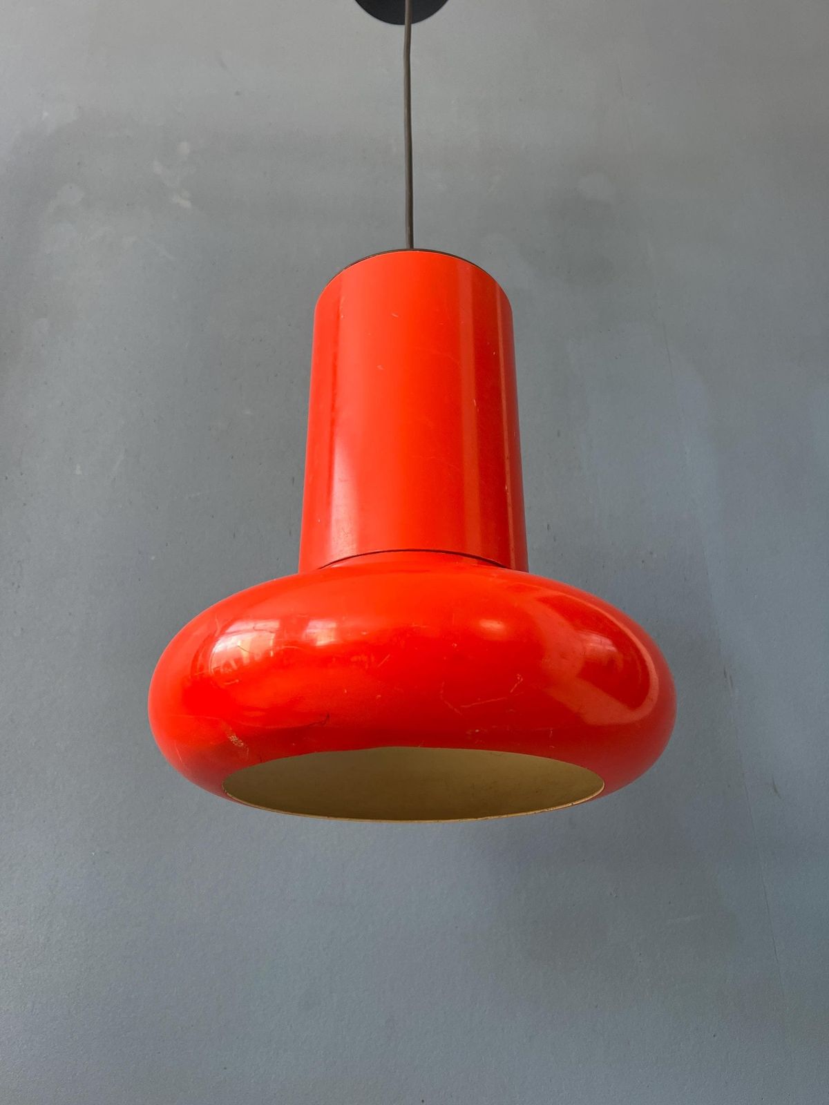 Vintage Rood Space Age Kegelvormige Hanglamp photo buy