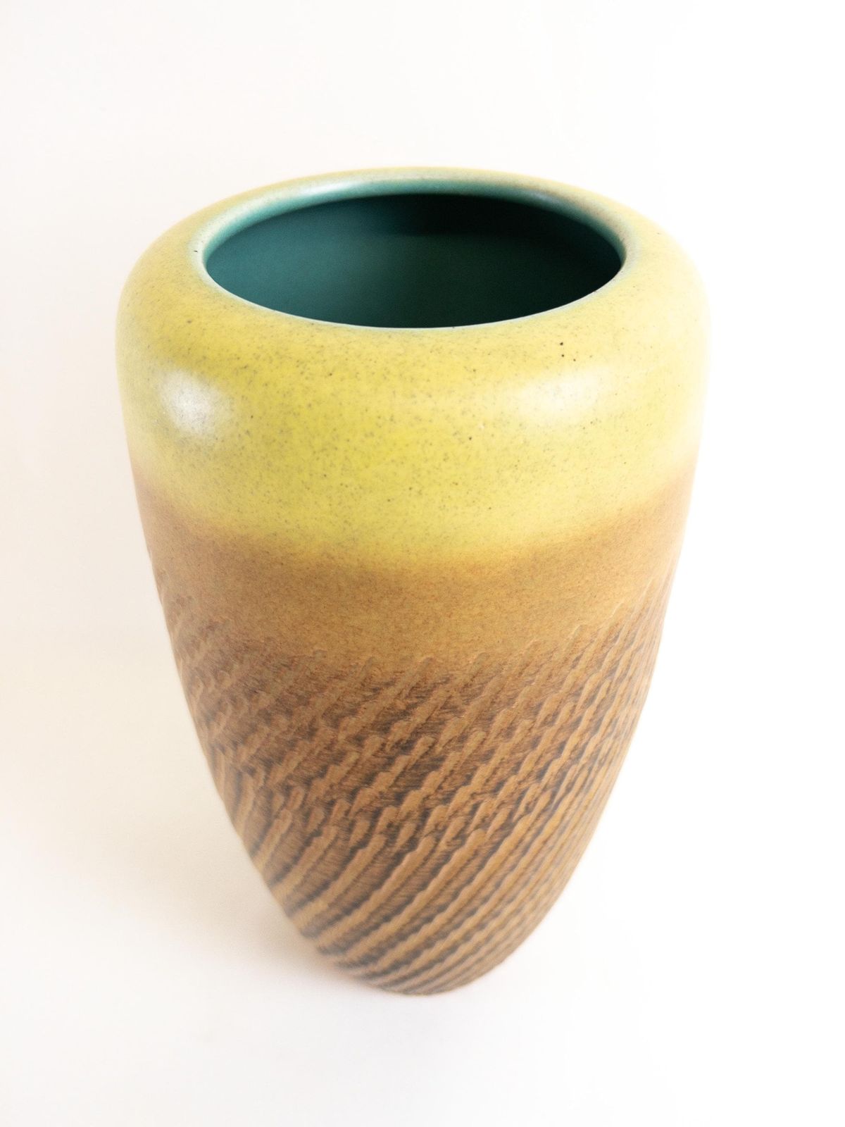 West German Pottery Vase   Lemon Yellow And Caramel Glazed Dümler And Breiden Floor Vase   Form 166 30 photo Home Decor
