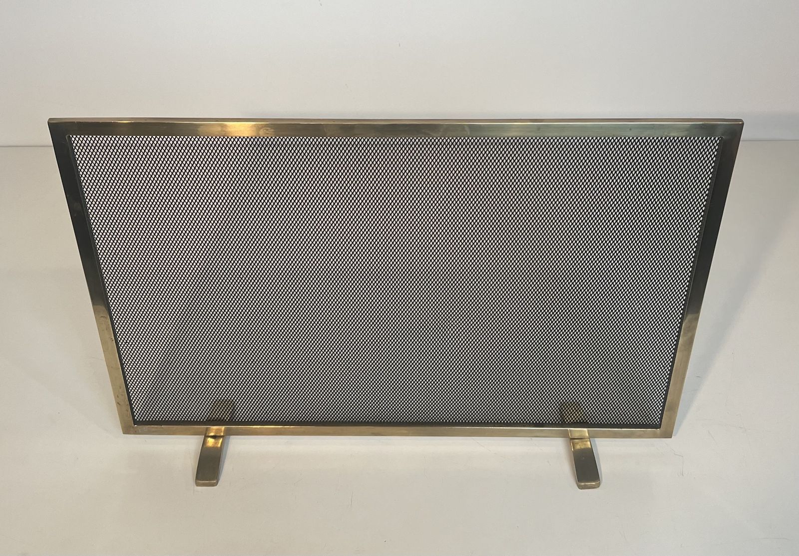 Brass And Mesh Fire Screen, 1970s photo for sale