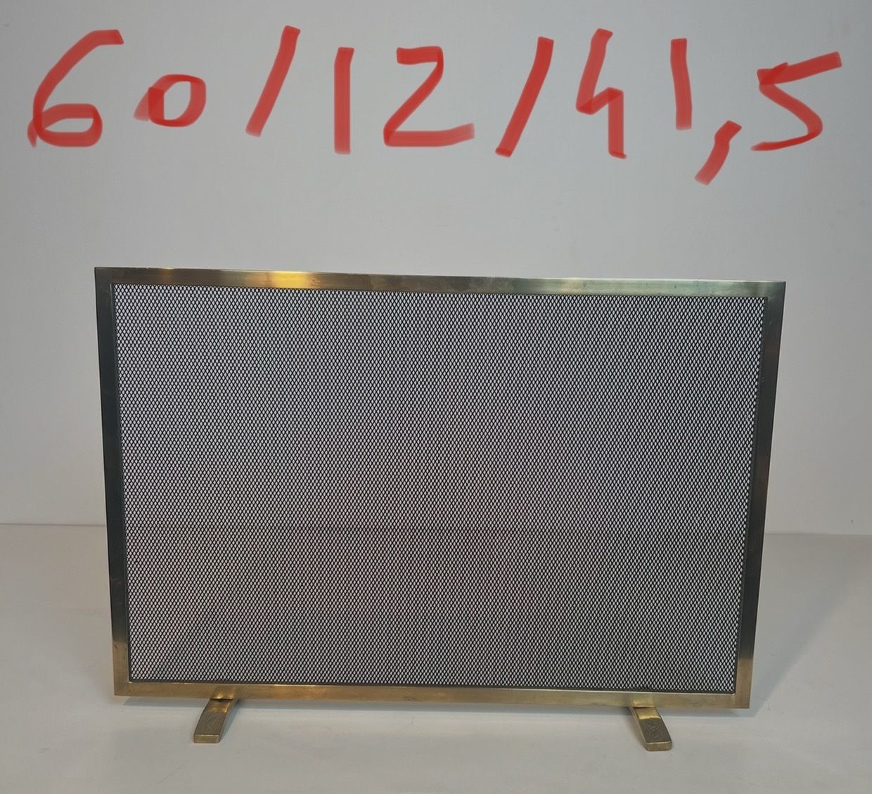 photo vintage Brass And Mesh Fire Screen, 1970s