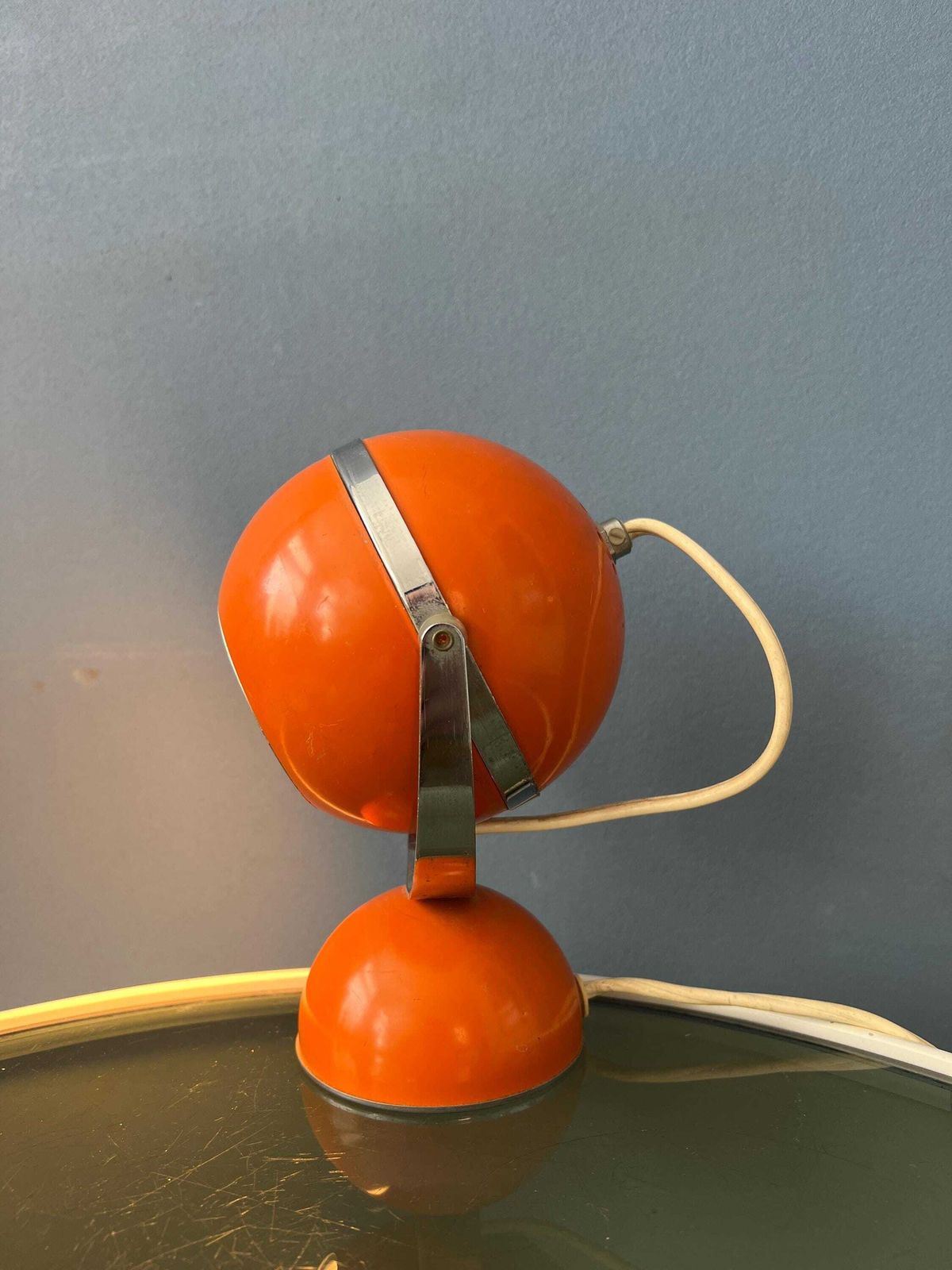 Orange Mid Century Space Age Eyeball Table Lamp photo Lighting
