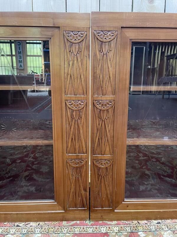 Paire De Vitrine à Suspendre Art Nouveau En Frêne photo 1530.0