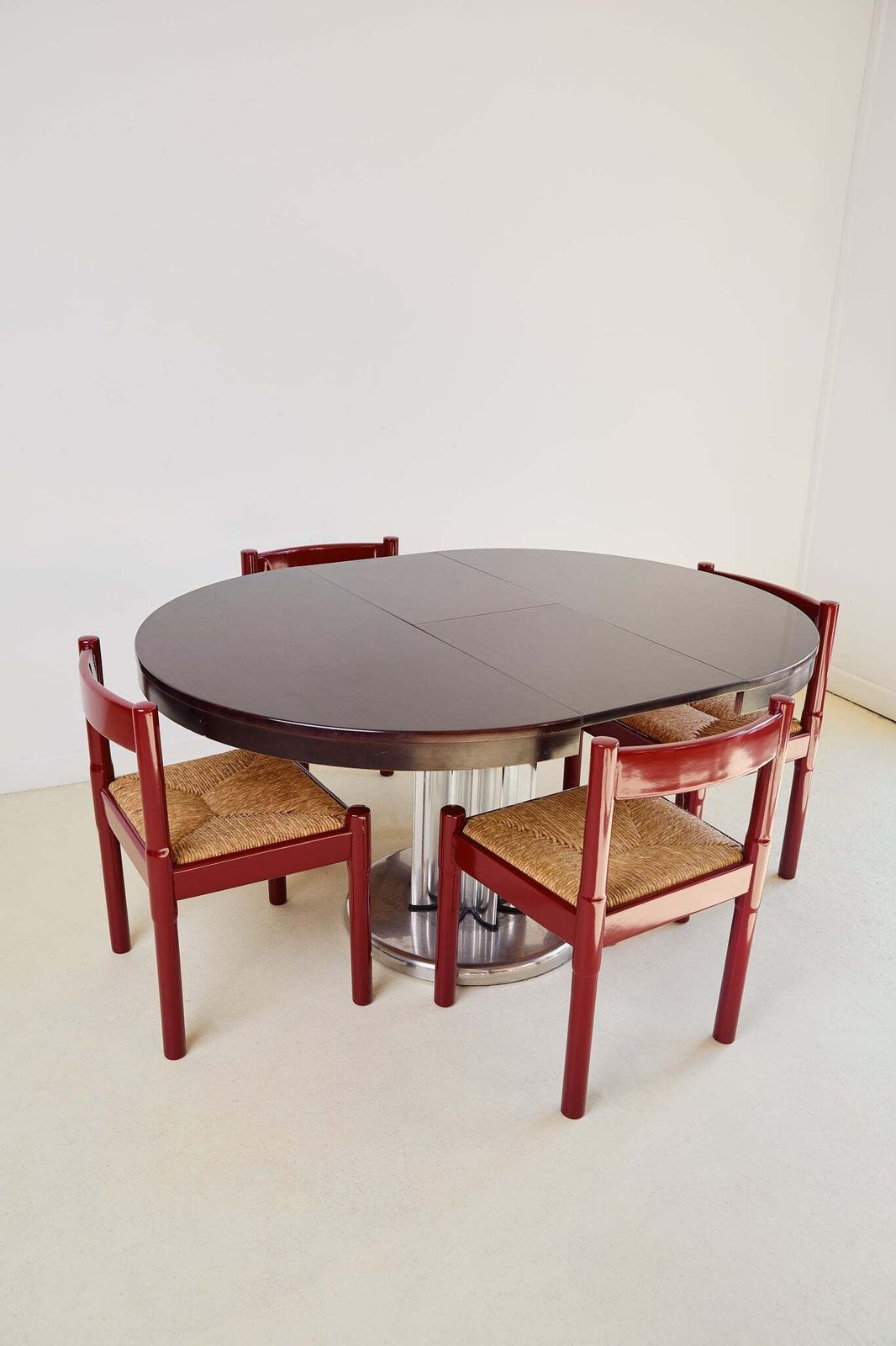 Extendable Chrome Base Dining Table In The Mannor Of Willy Rizzo photo for sale