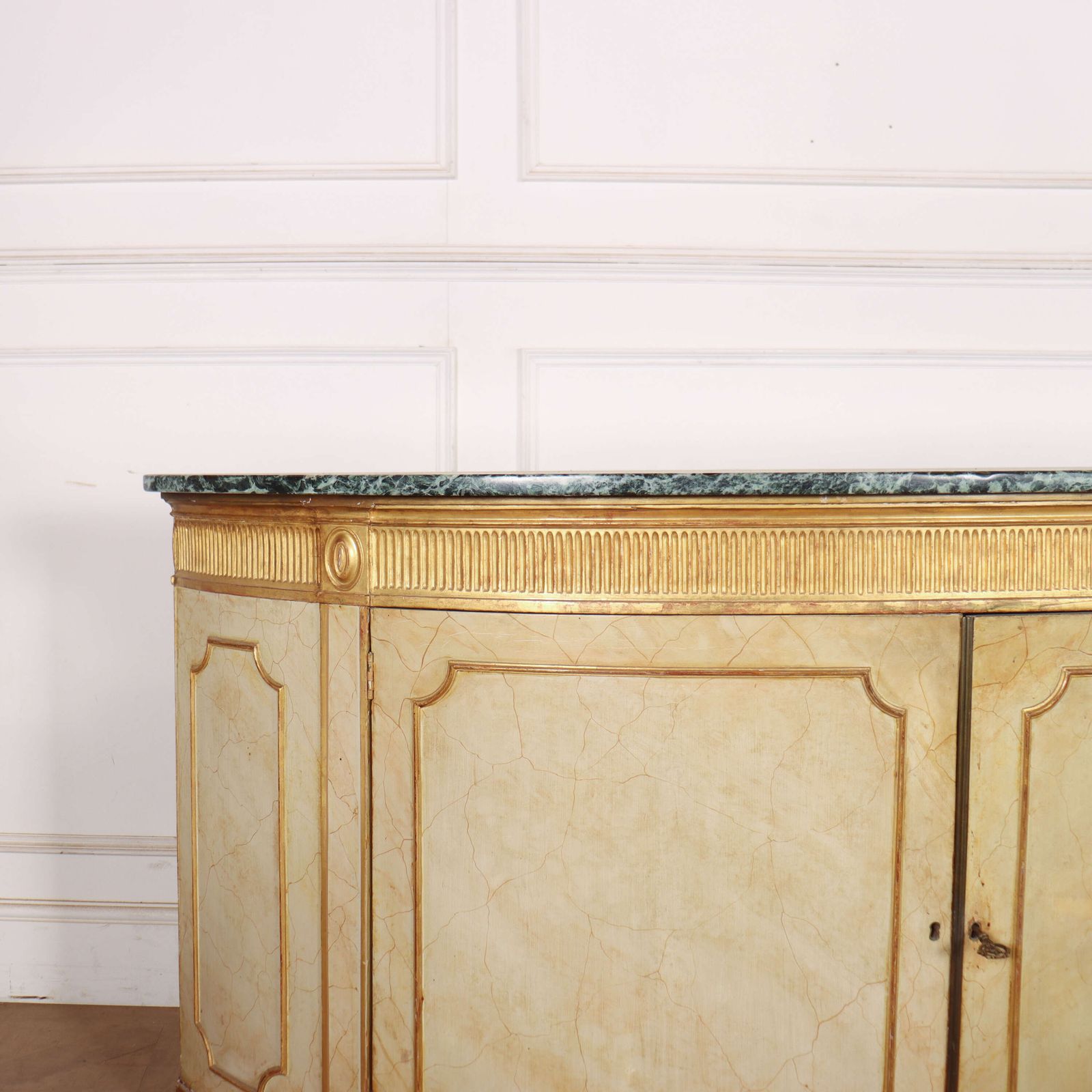 English Marble Top Demi Lune Side Cabinet photo furniture