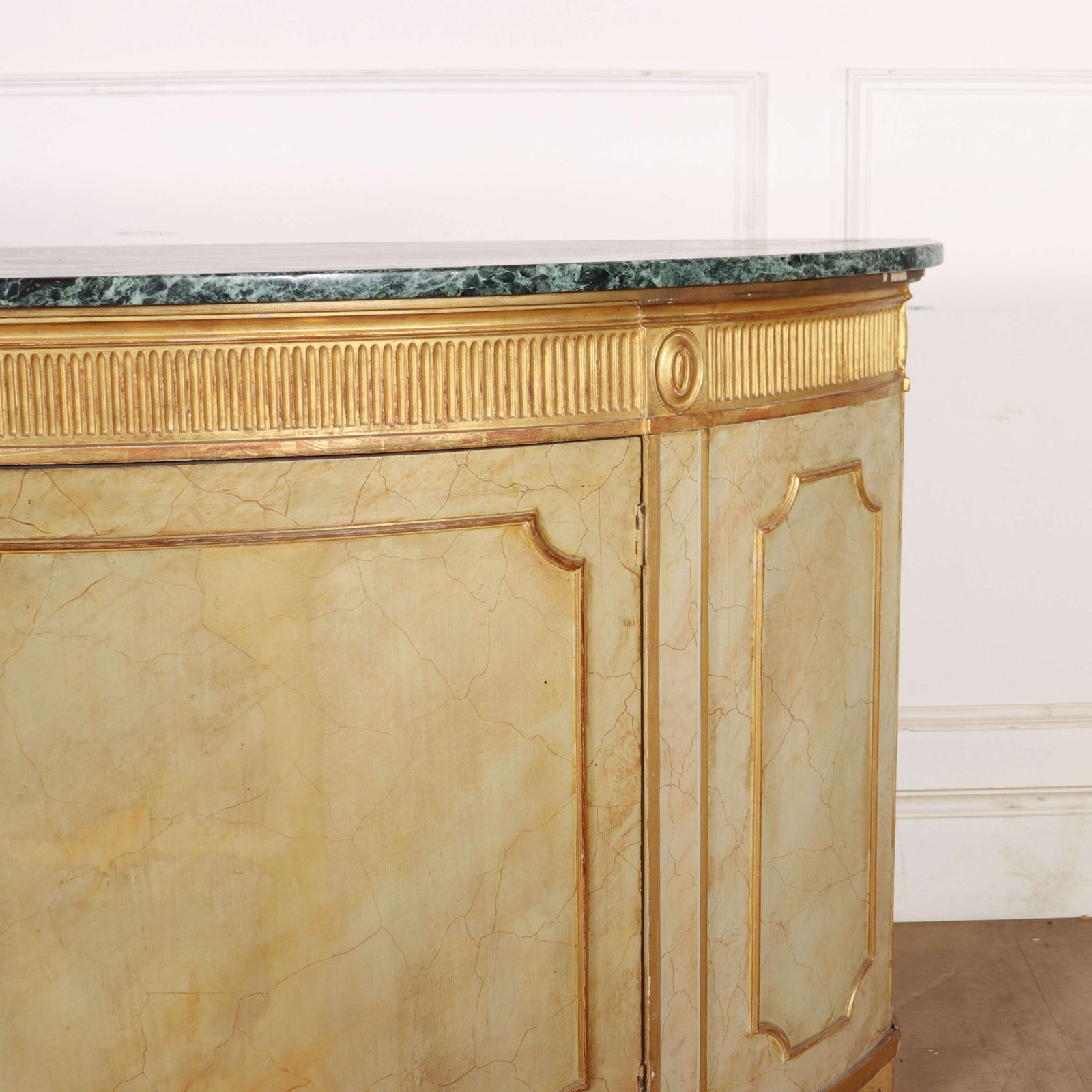 English Marble Top Demi Lune Side Cabinet photo 4140.0