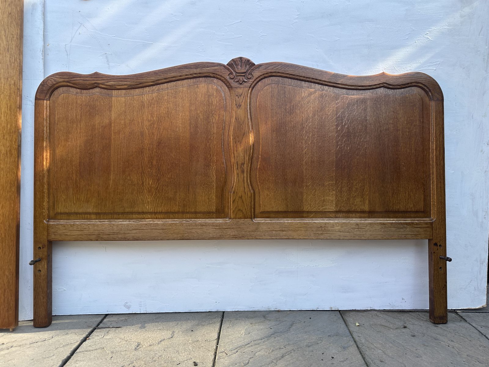 photo buy Attractive French Louis XV Antique Style Oak Double Bed Frame – Great Condition