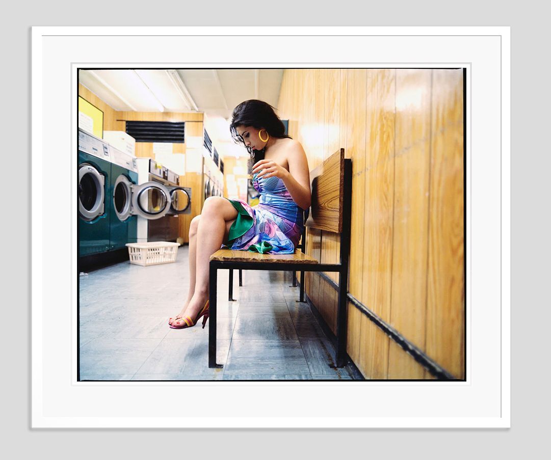 'Amy Winehouse Camden Town Launderette III' Jake Chessum Framed In White