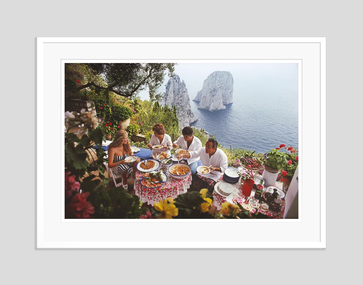 ' Dining Al Fresco On Capri ' By Slim Aarons Oversized C Type Framed photo Art