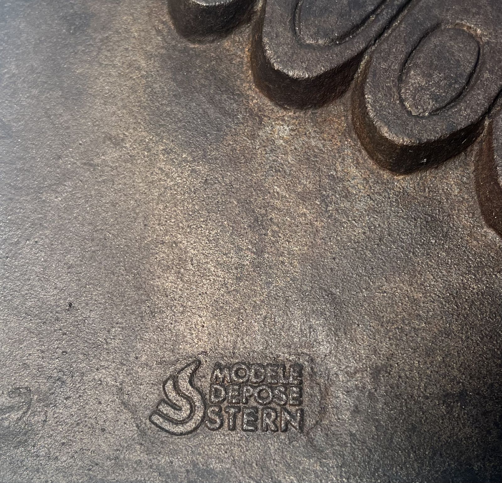 Modernist Cast Iron Fireplace Plate Owl Model Signed Lucas photo 1950.0