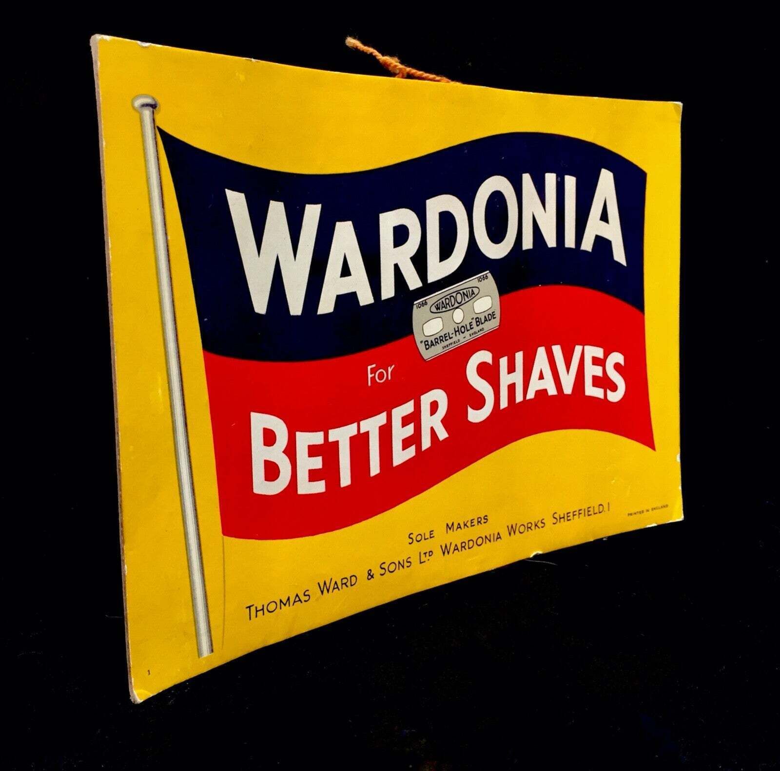 Antique Advertising   Shop Display Promotional Showcard Thomas Ward & Son Razors