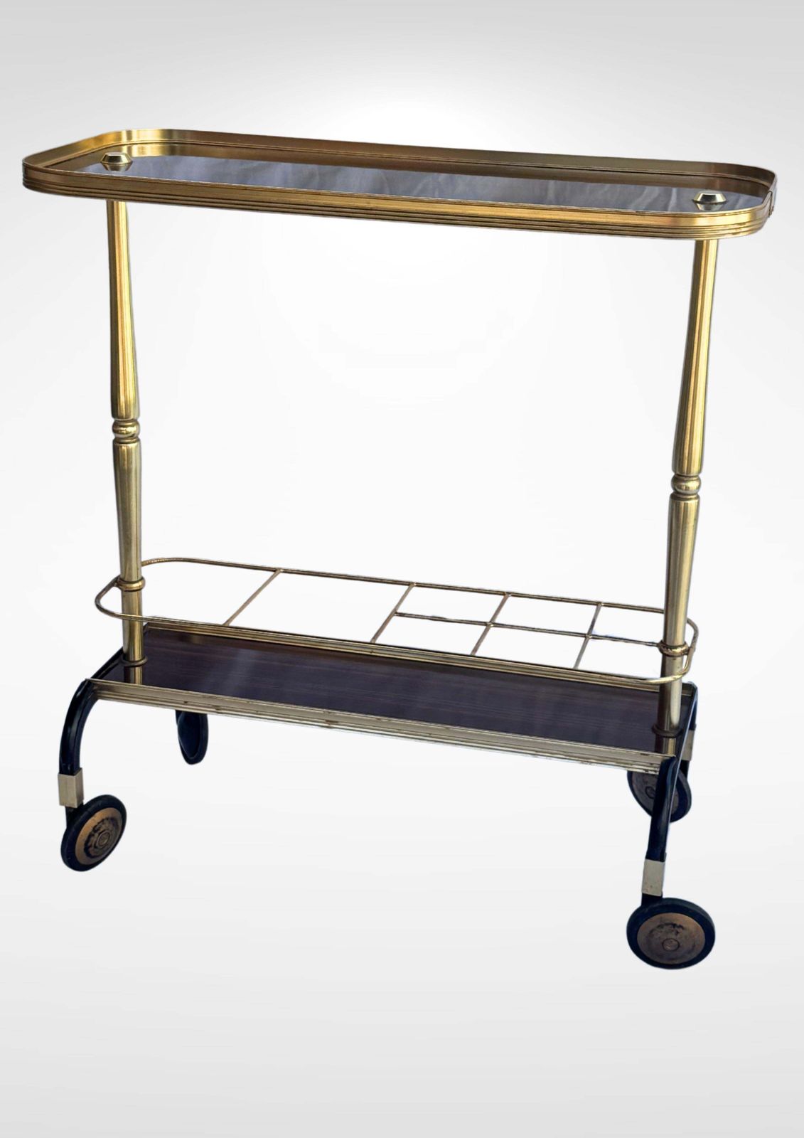Mid Century Brass Bar Cart Trolley By Mb Italy photo Furniture