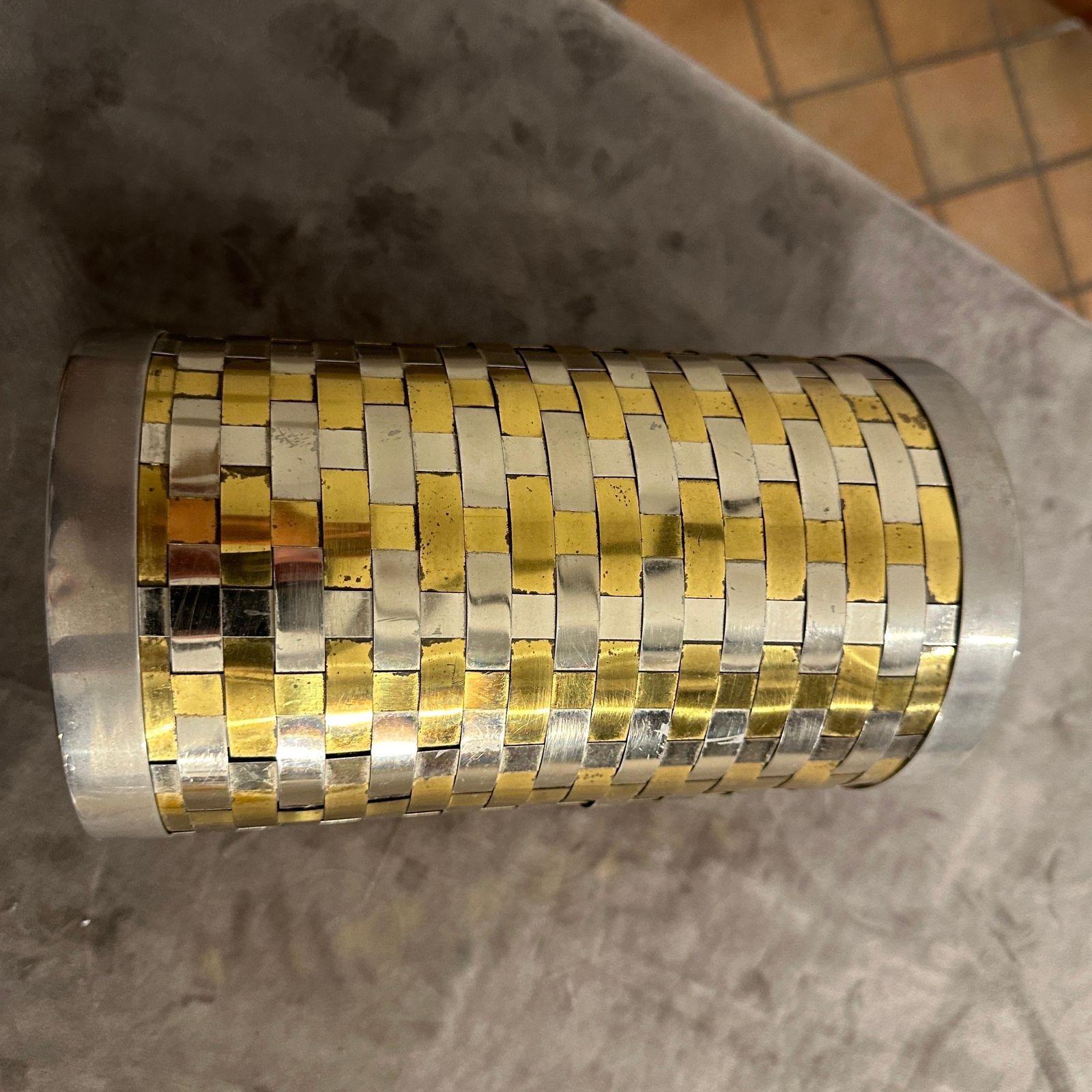 1970s Romeo Rega Mid Century Modern Brass And Silver Plate Italian Wine Cooler photo vinterior