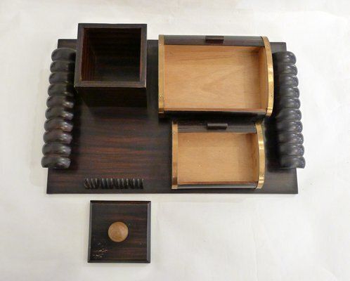 photo for sale Art Deco Desk Set In Wood, 1930s