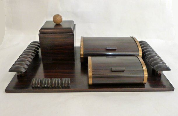 110.0 Art Deco Desk Set In Wood, 1930s photo