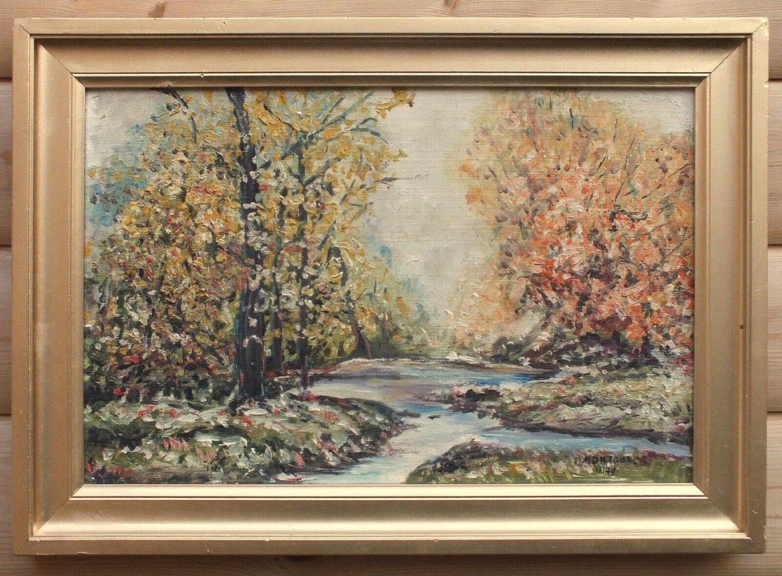 Impressionist Woodland Landscape France Framed Signed French Oil Painting