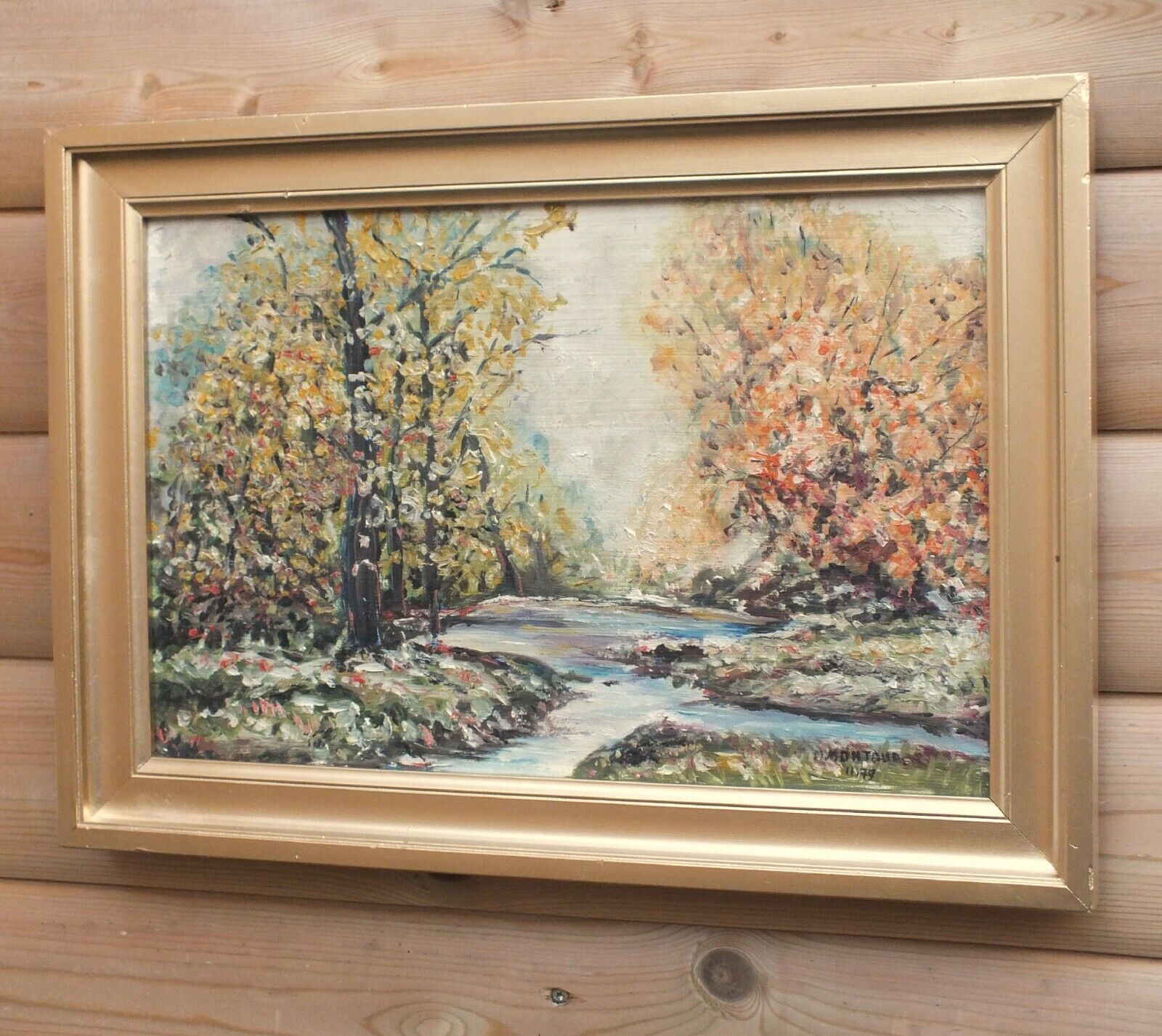 Impressionist Woodland Landscape France Framed Signed French Oil Painting photo Art