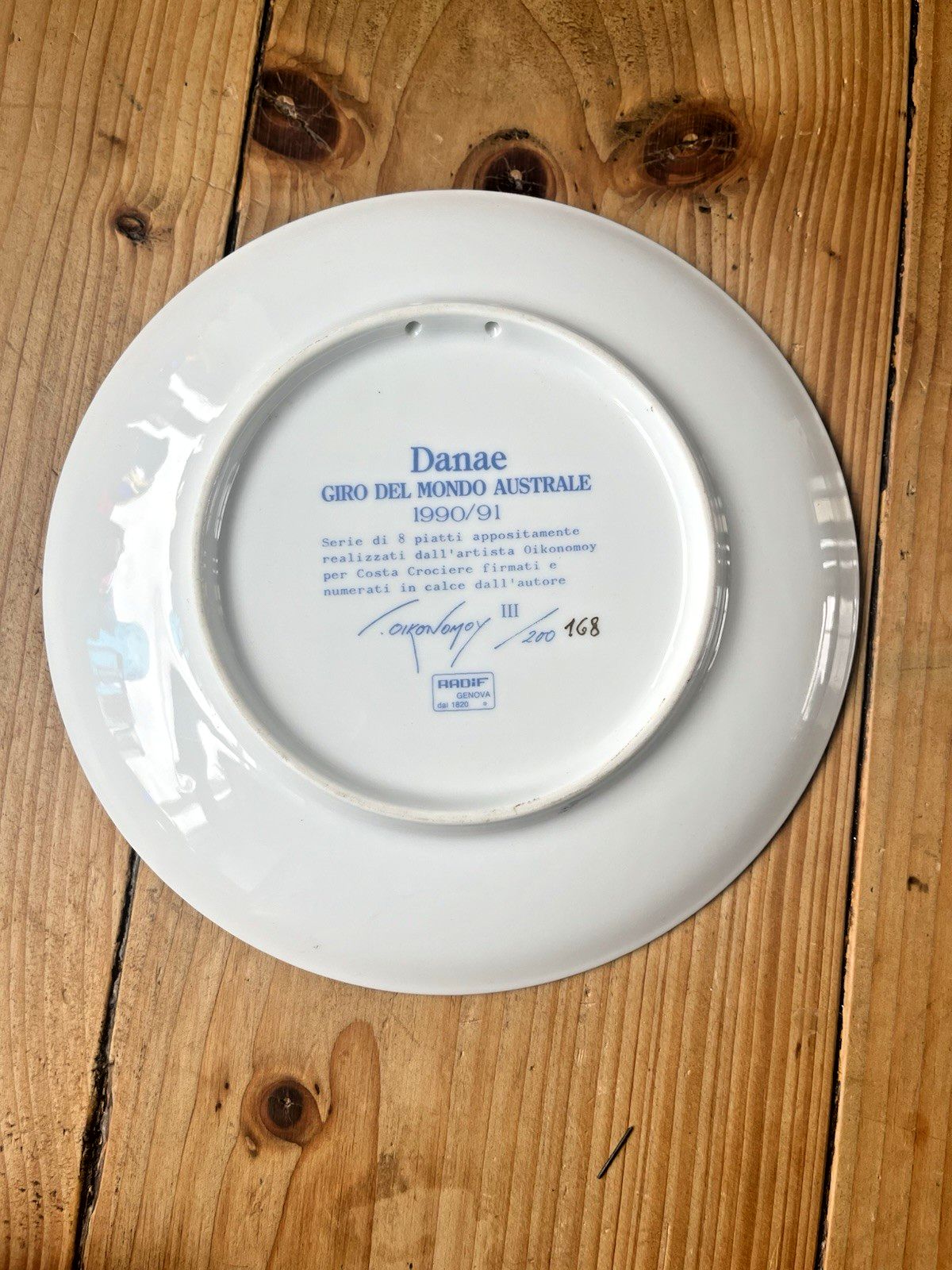 Rare 1990's Italian Giorgio Oikonomoy Costa Crociere Greek Mythology Plate Danae photo vinterior