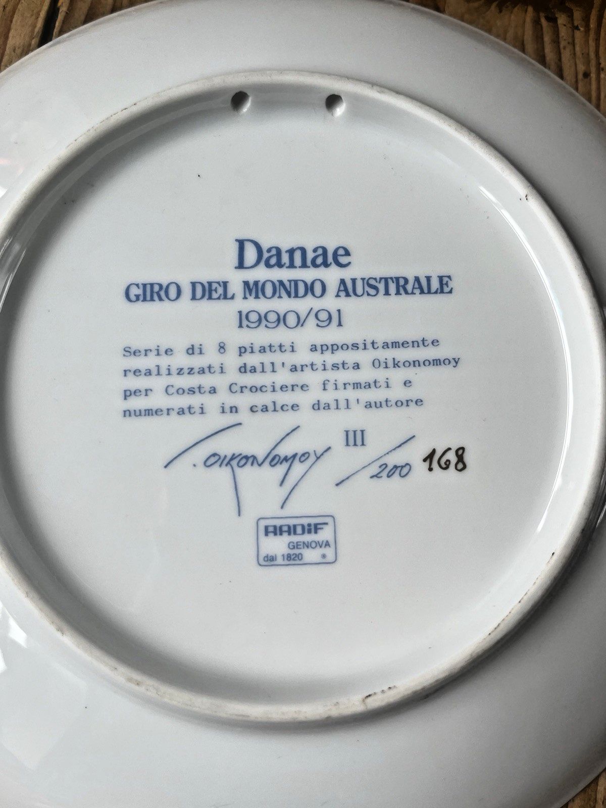 Rare 1990's Italian Giorgio Oikonomoy Costa Crociere Greek Mythology Plate Danae photo buy