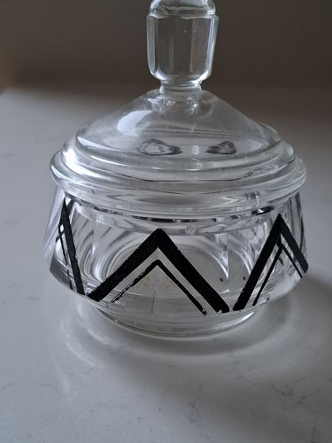 photo buy Karl Palda Perfume Bottle & Trinket Pot Art Deco Czech Crystal 1930s
