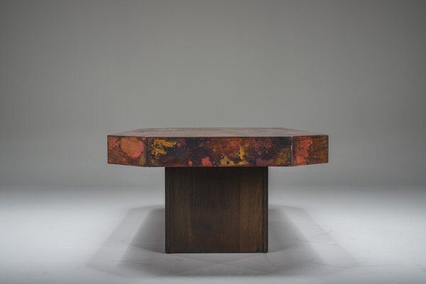Furniture Vintage Copper Coffee Table By Bernhard Rohne, 1970s photo