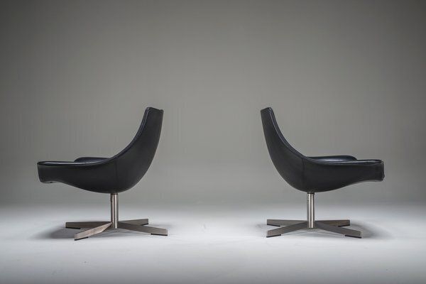 photo furniture Set Of Leather Armchairs By Rodolfo Dordoni For Matteo Grassi, 1990s