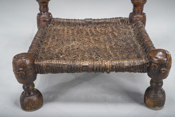 Early 20th Century Handmade Low Cedar Chair, Nuristan, 1890s photo Furniture