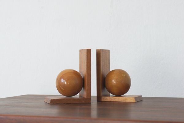 Mid Century Modern Wooden Bookends, 1950s, Set Of 2 photo for sale
